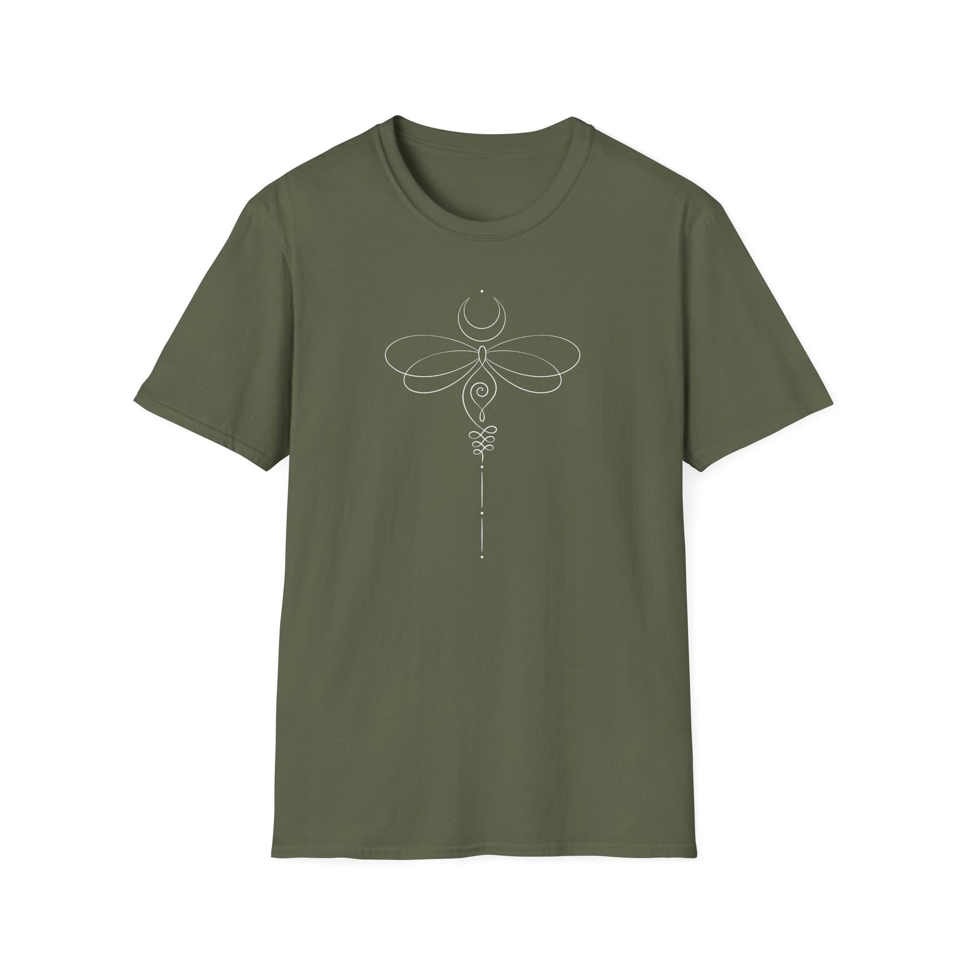 Unalome Dragonfly T-Shirt Military Green