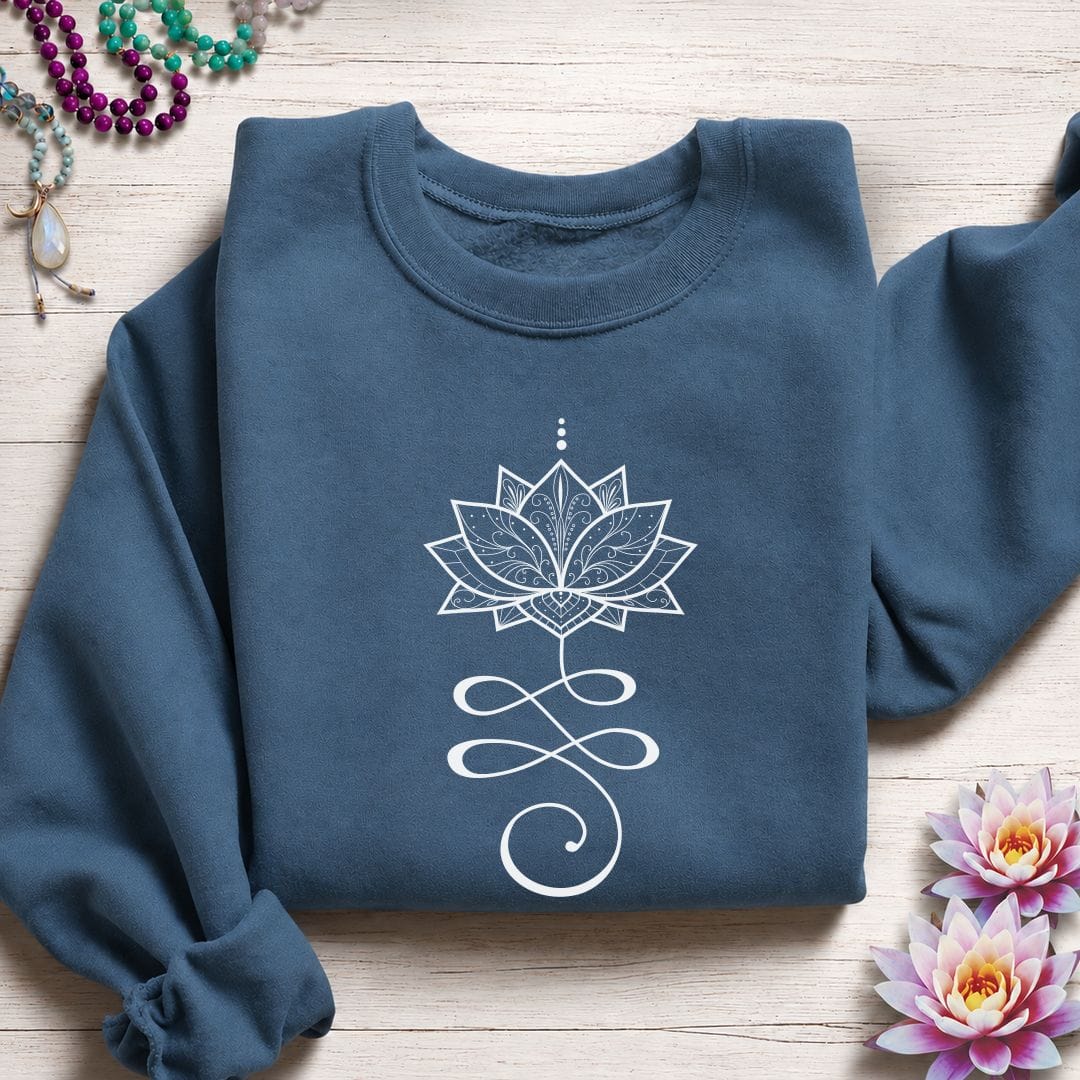 Printify Sweatshirt Unalome Lotus Sweatshirt S / Indigo Blue