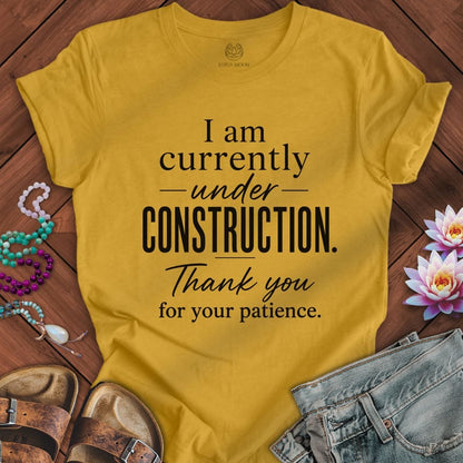 Printify T-Shirt Under Construction Tee Heather Mustard / S