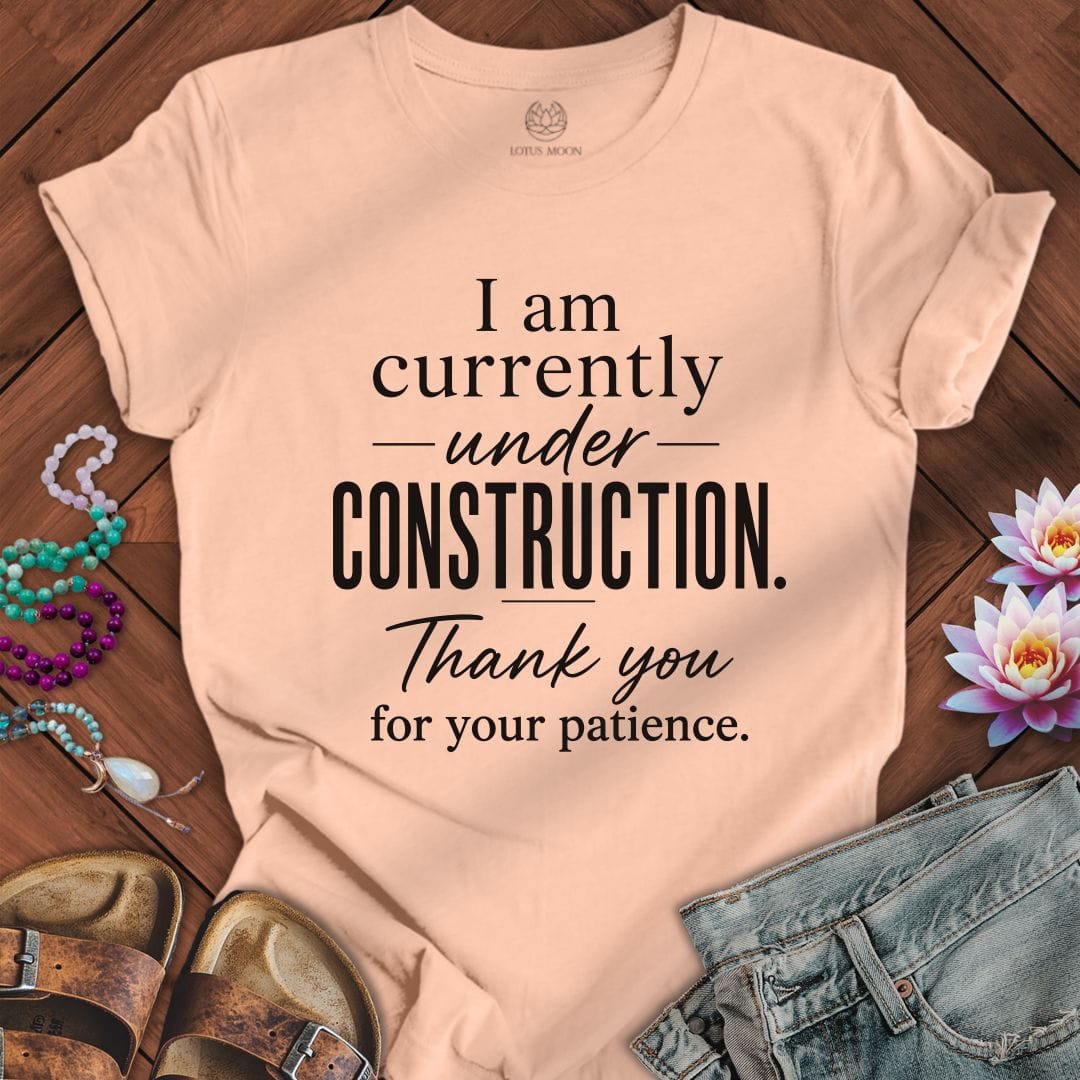 Printify T-Shirt Under Construction Tee Peach / S