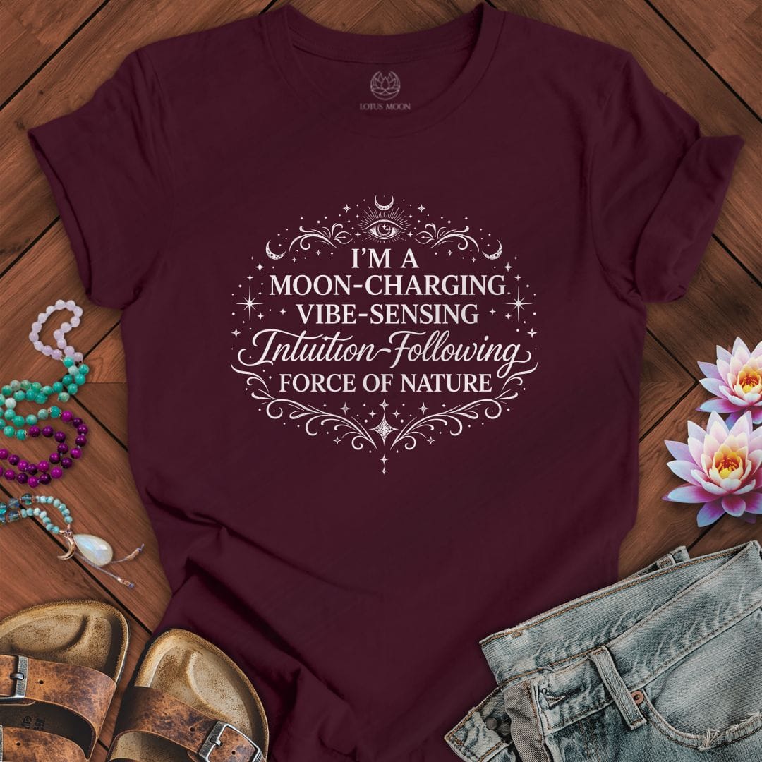 Printify T-Shirt Vibes and Intuition Tee Maroon / S