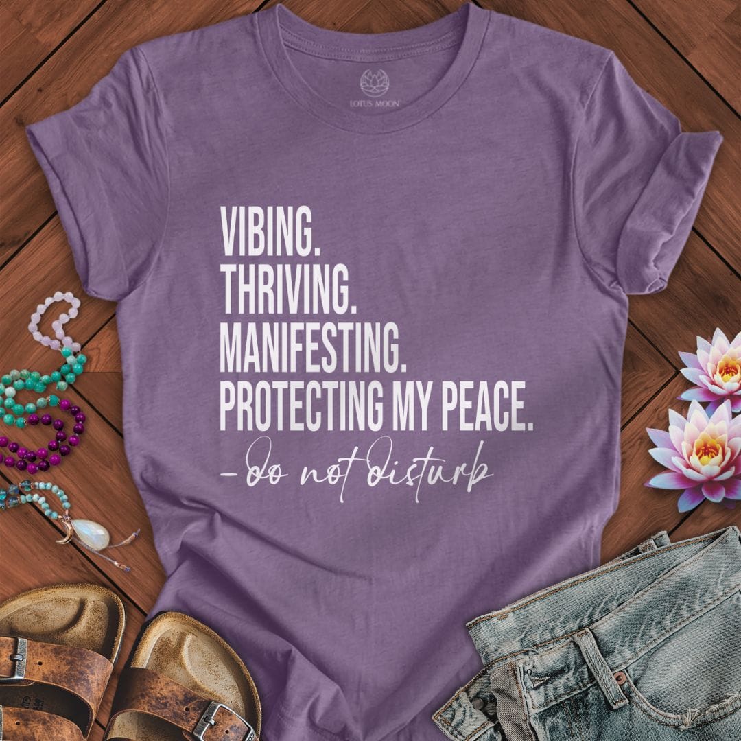 Vibing Thriving Tee Heather Purple