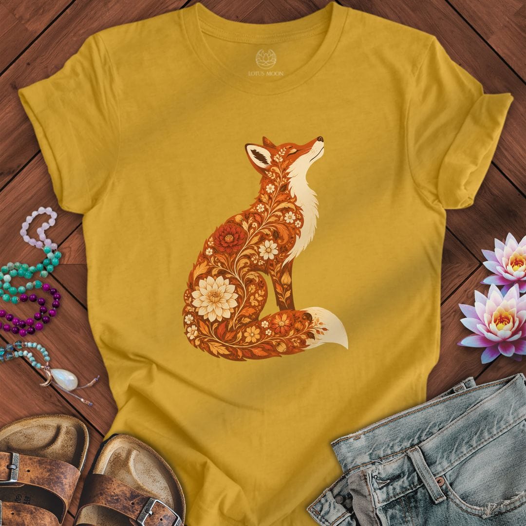 Printify T-Shirt Vintage Red Fox Tee Heather Mustard / S