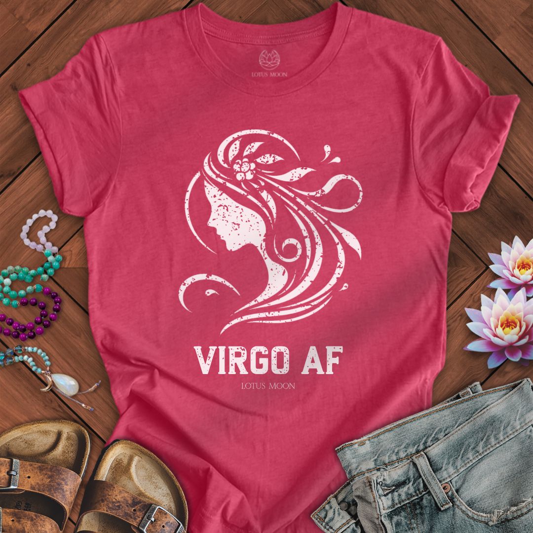 Virgo AF Tee Heather Raspberry