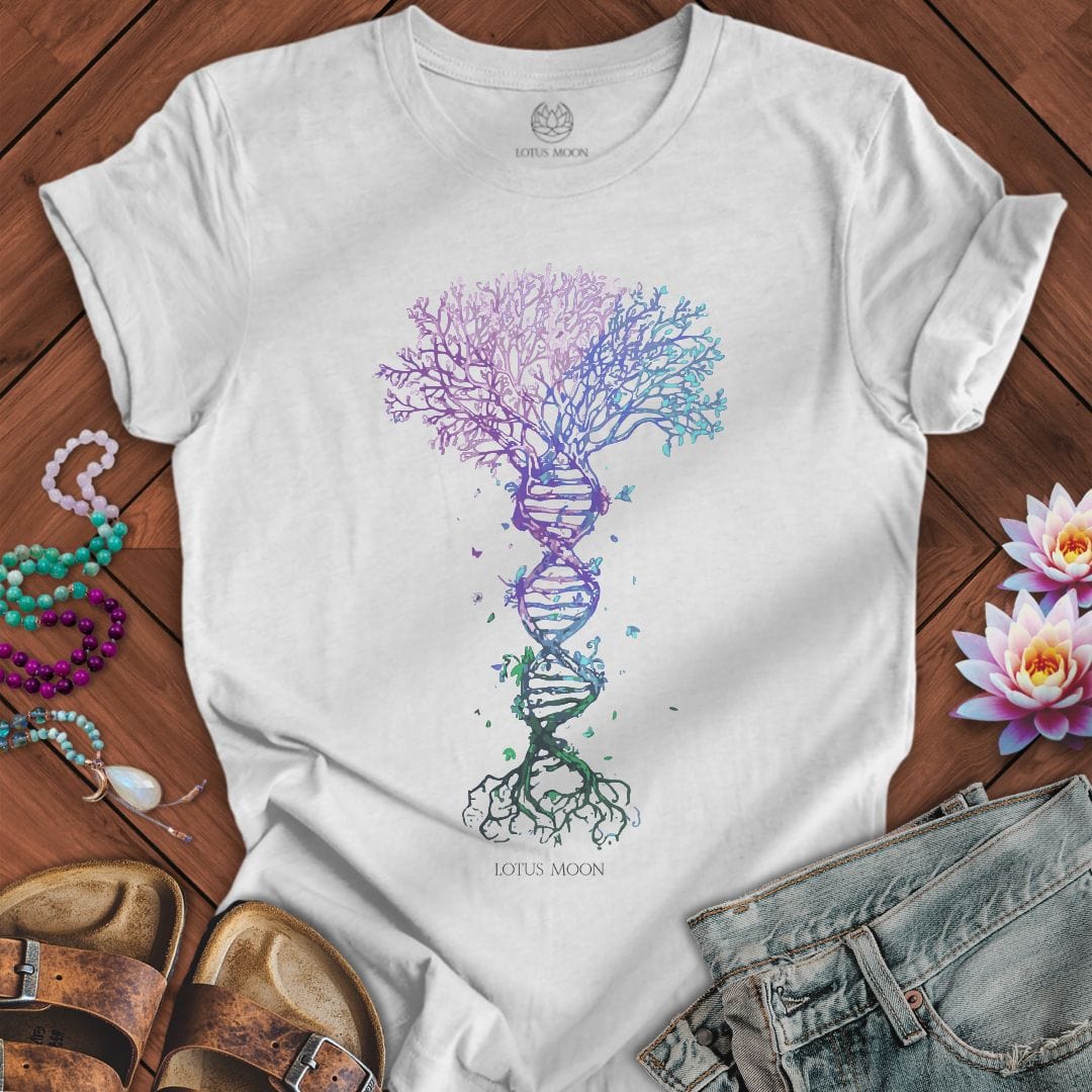 Watercolor DNA Tree Tee Ash