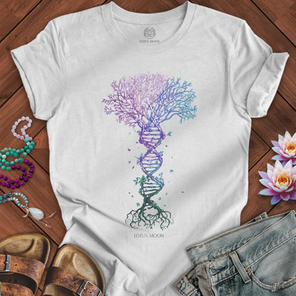 Watercolor DNA Tree Tee Ash
