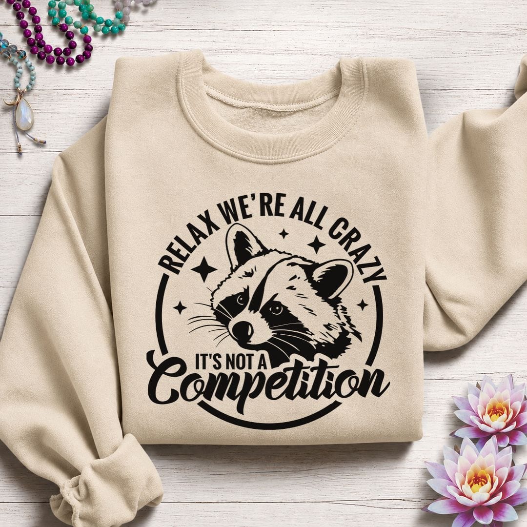 Printify Sweatshirt We're All Crazy Sweatshirt Sand / S