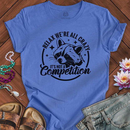 We're All Crazy Tee Heather Columbia Blue