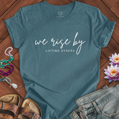We Rise Tee Heather Deep Teal