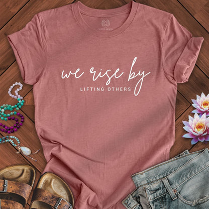 We Rise Tee Heather Mauve