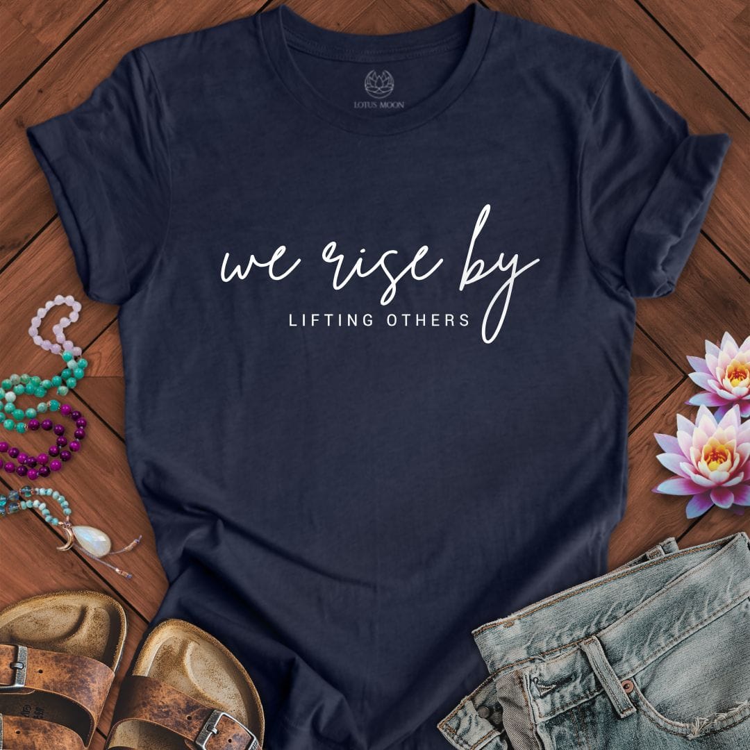 We Rise Tee Heather Midnight Navy