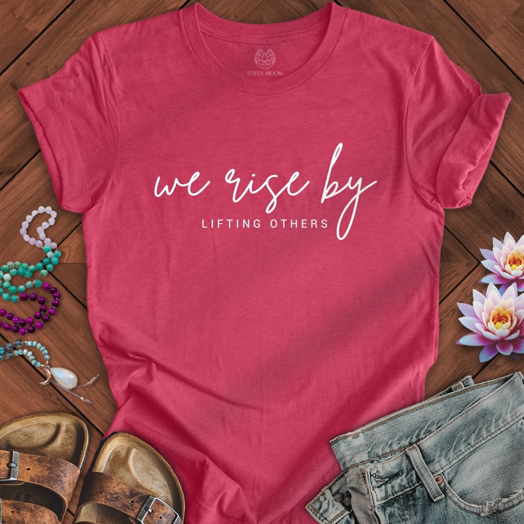 We Rise Tee Heather Raspberry