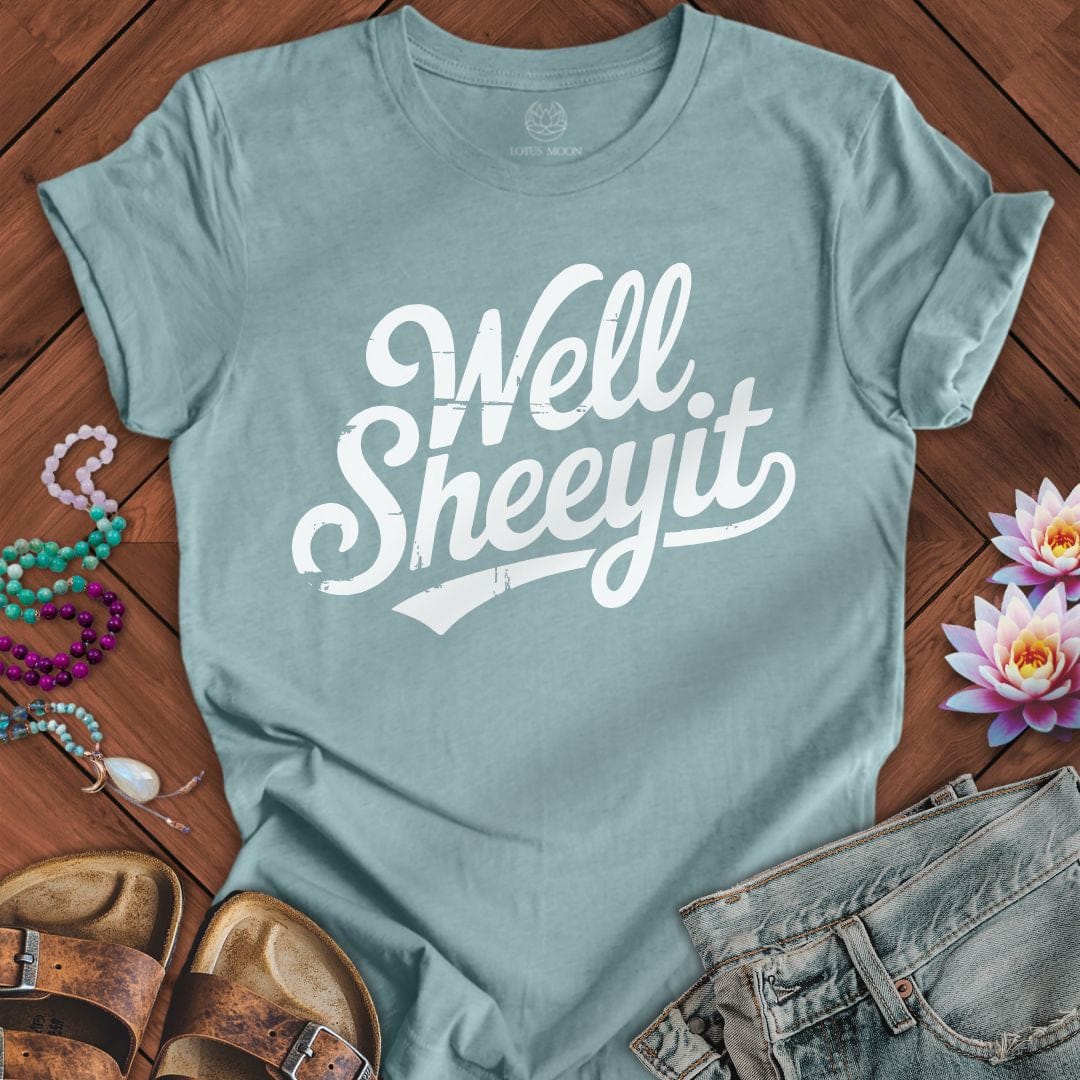 Well Sheeyit Tee Heather Blue Lagoon