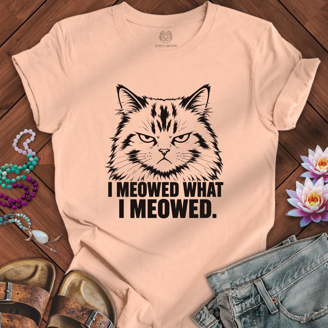 Printify T-Shirt What I Meowed Tee Peach / S