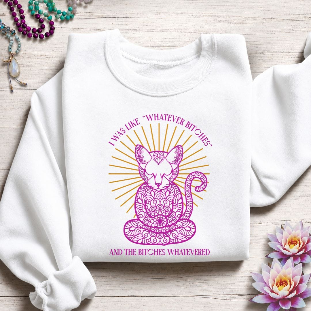 Whatever Cat Sweatshirt White