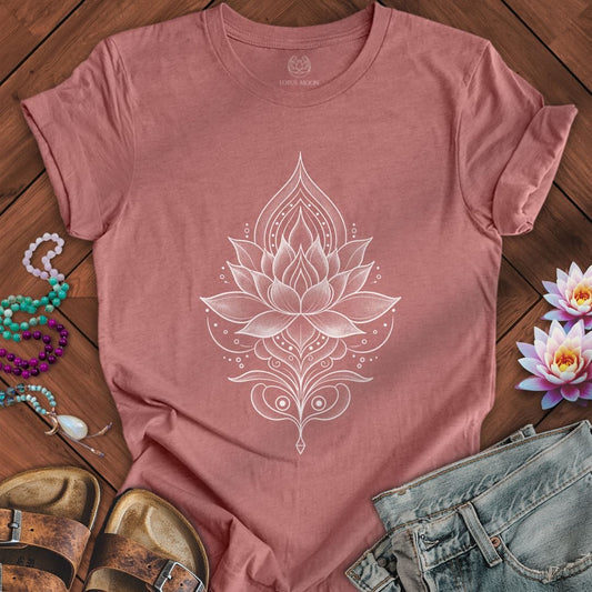 Printify T-Shirt White Lotus Tee Heather Mauve / S