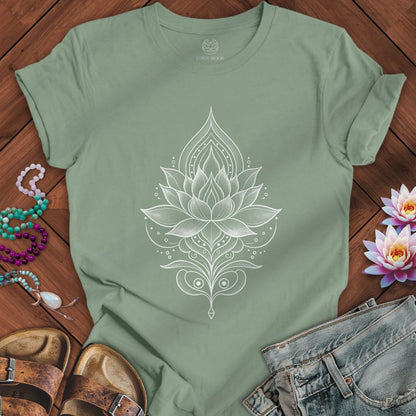 Printify T-Shirt White Lotus Tee Sage / S