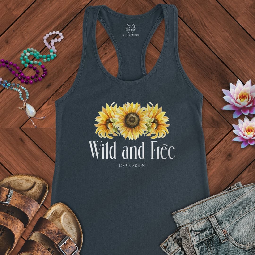 Wild and Free Tank Solid Indigo