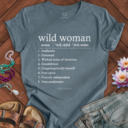 Wild Woman Definition Tee Heather Slate