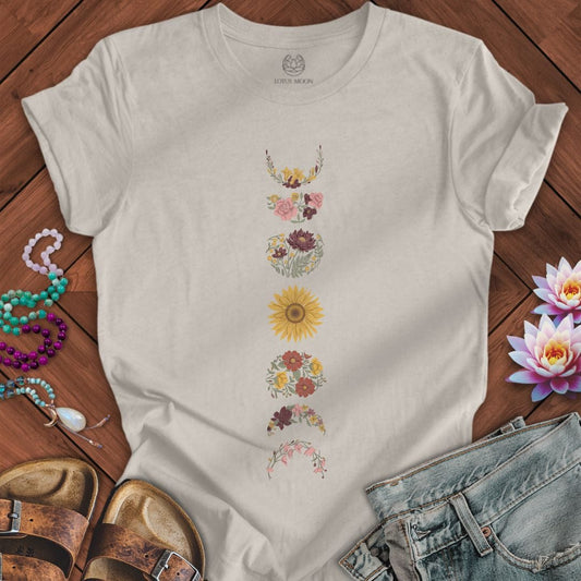 Wildflower Moon Phases Tee Heather Dust