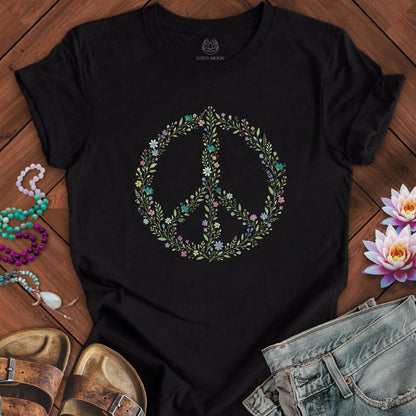 Printify T-Shirt Wildflower Peace Tee Black / S