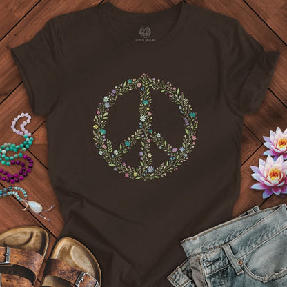 Printify T-Shirt Wildflower Peace Tee Brown / S