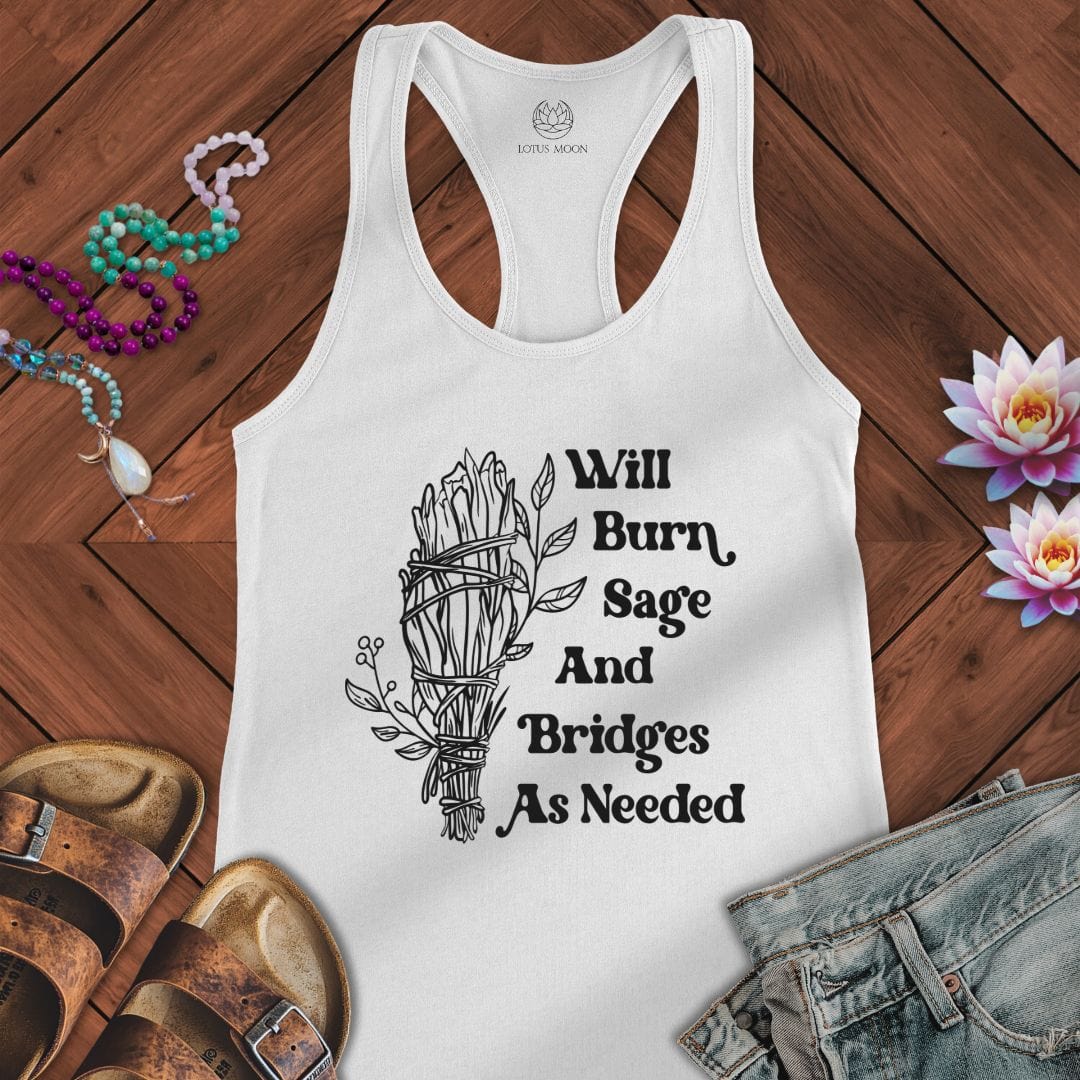 Will Burn Sage Tank Solid White
