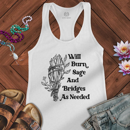 Will Burn Sage Tank Solid White