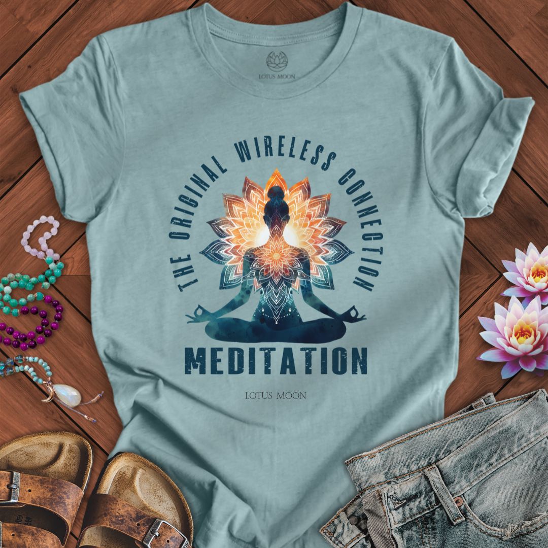 Wireless Connection Tee Heather Blue Lagoon