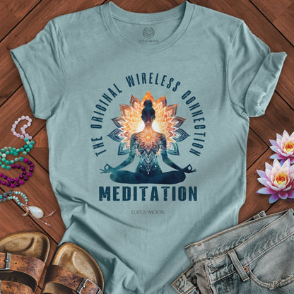 Wireless Connection Tee Heather Blue Lagoon