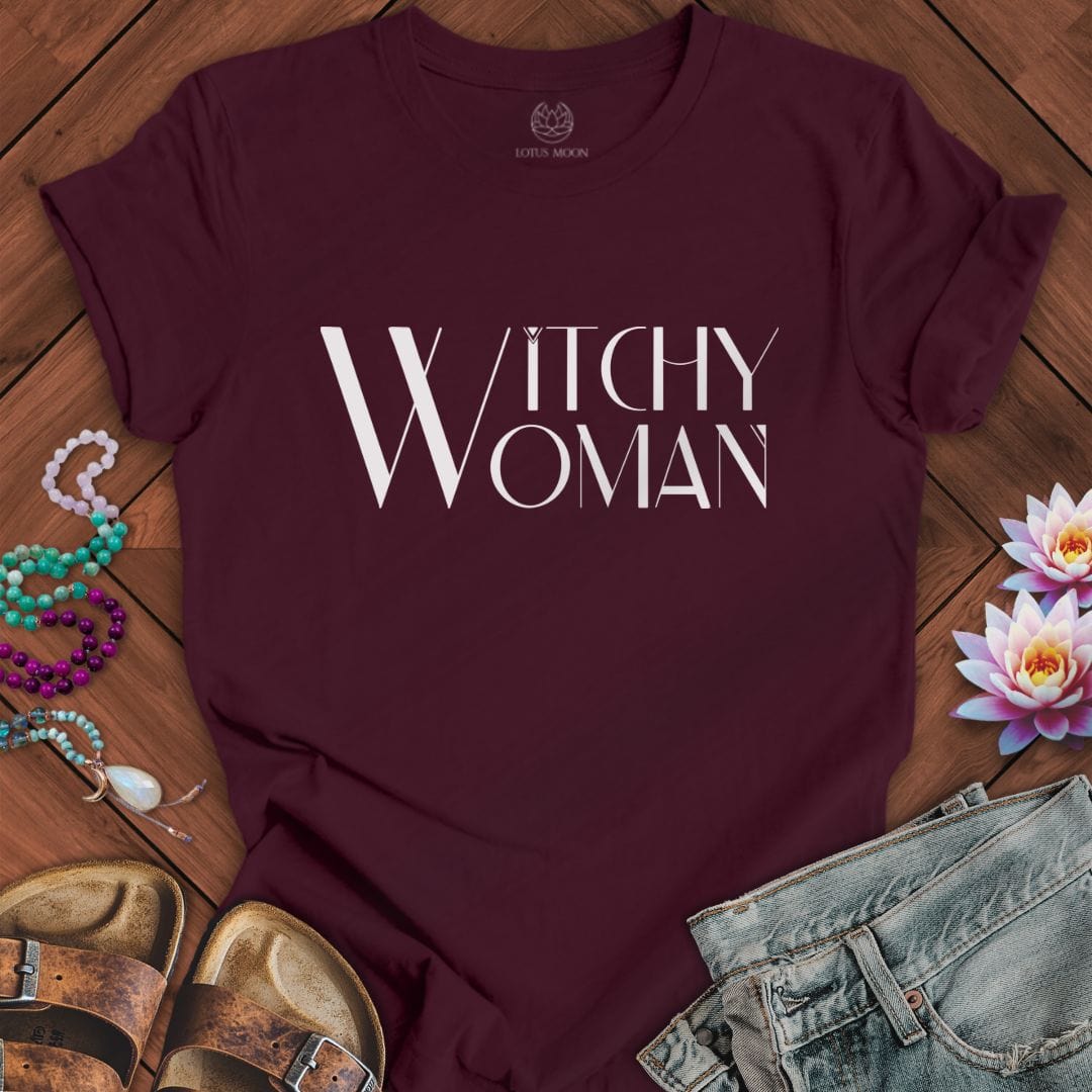 Witchy Woman Tee Maroon