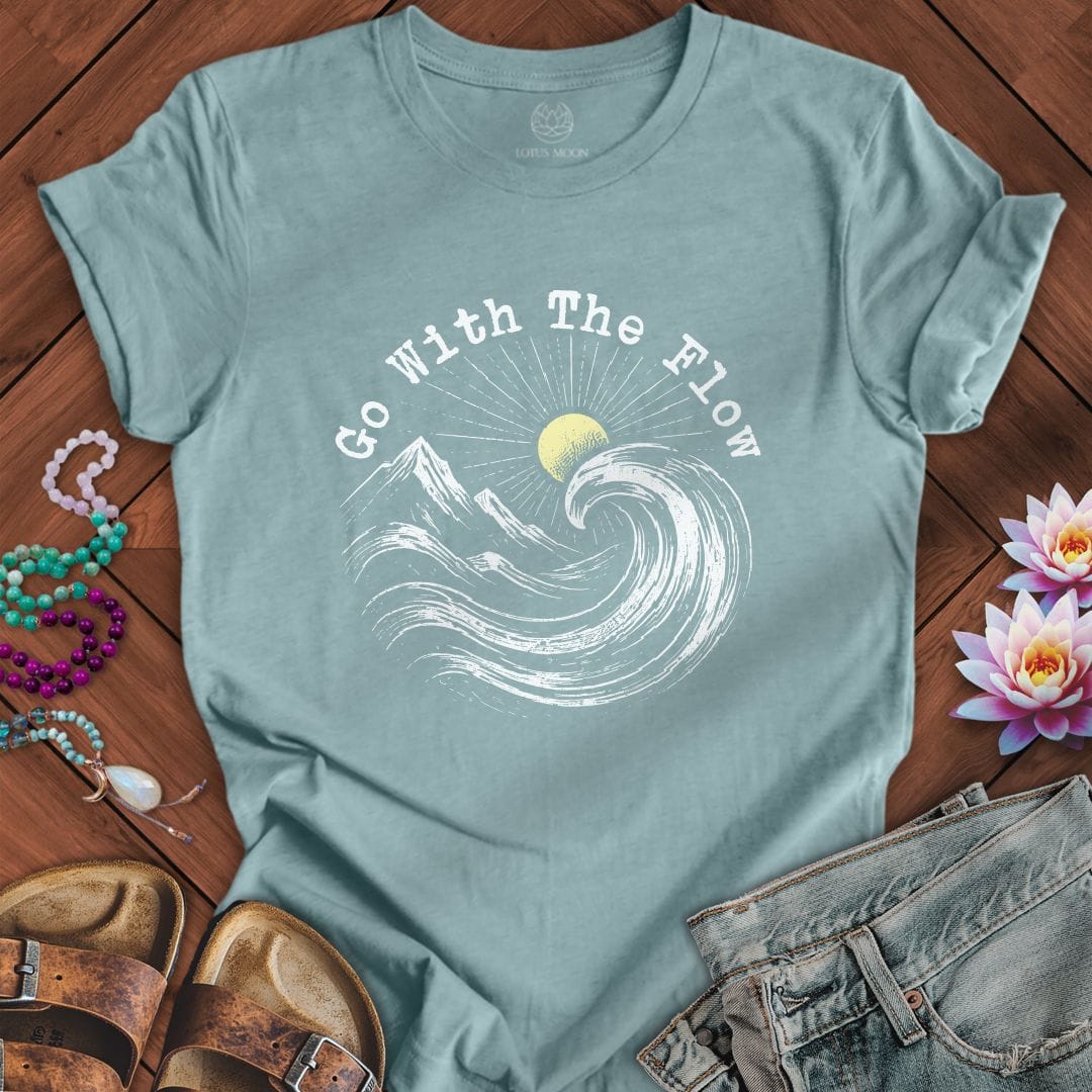 Printify T-Shirt With The Flow Tee Heather Blue Lagoon / S