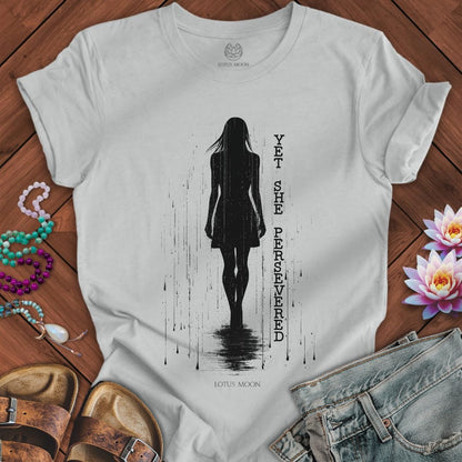 Yet She Persevered Tee Silver