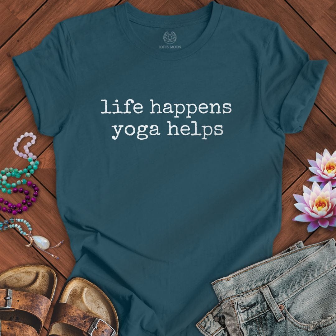 Yoga Helps Tee Deep Teal