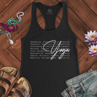 Yoga Text Tank Solid Black