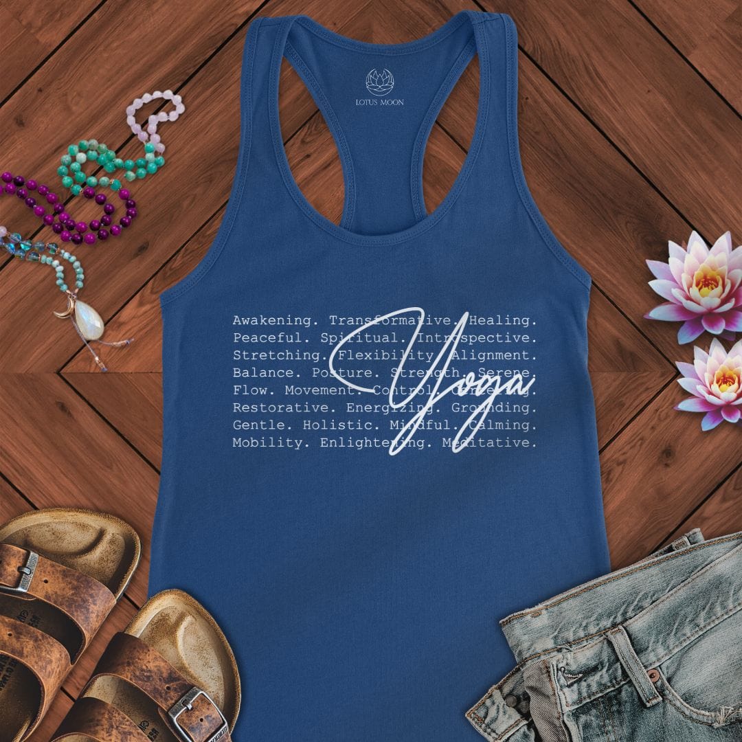 Yoga Text Tank Solid Royal