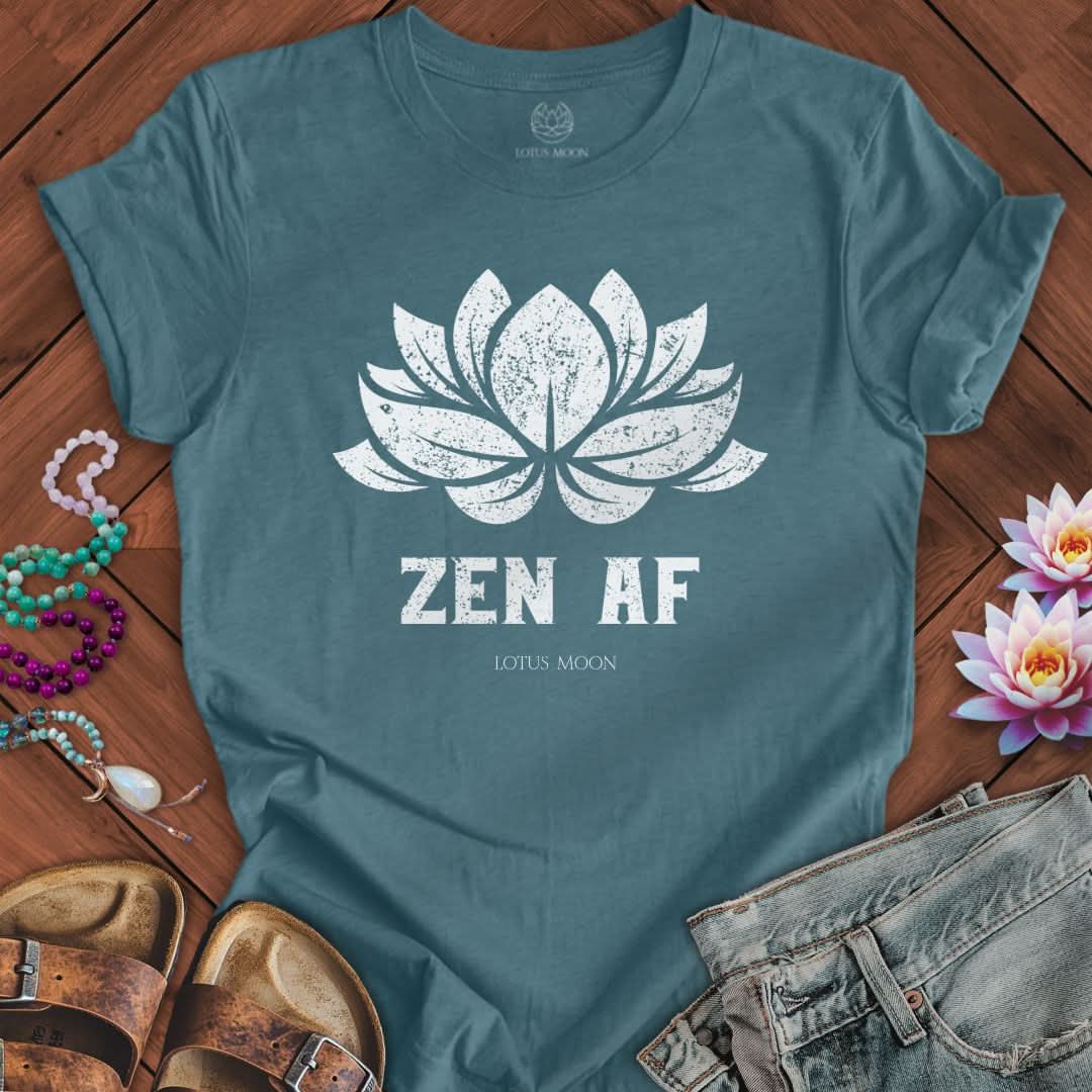Zen AF Lotus Tee Heather Deep Teal