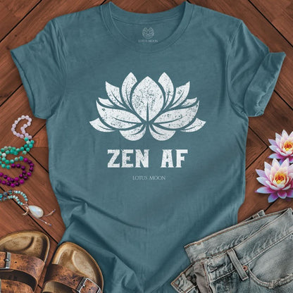 Zen AF Lotus Tee Heather Deep Teal