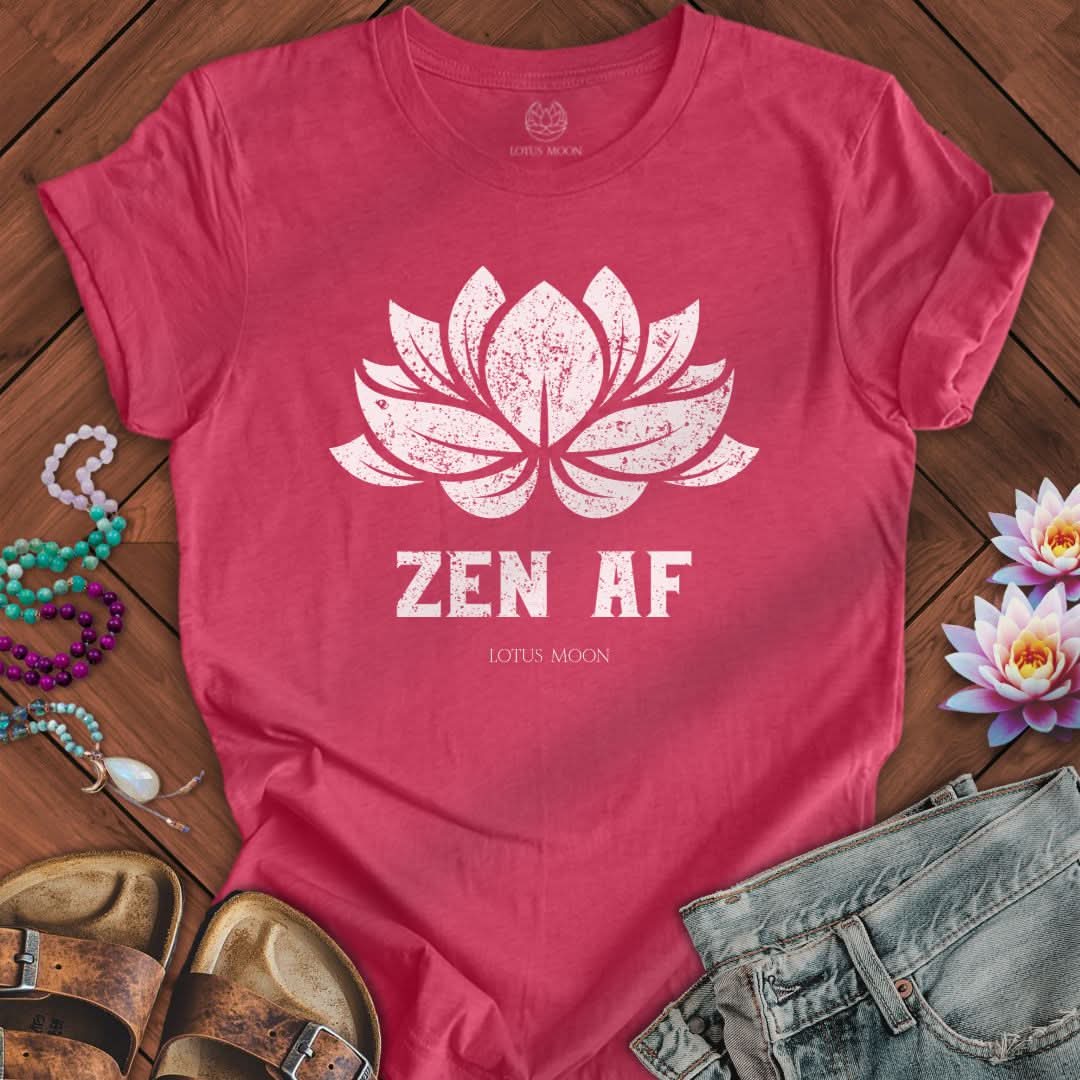 Zen AF Lotus Tee Heather Raspberry