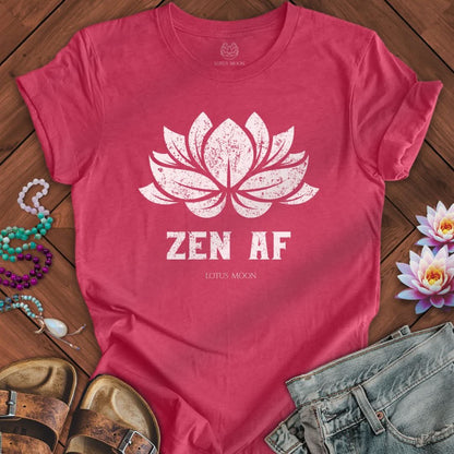 Zen AF Lotus Tee Heather Raspberry
