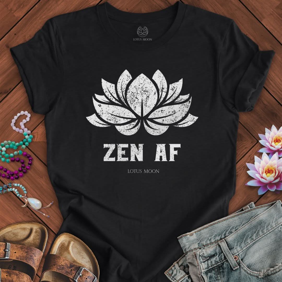Zen AF Lotus Tee Solid Black Blend